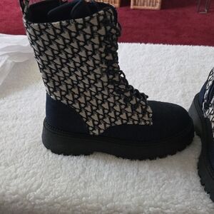 Stylish Navy and Cream Women's Boots